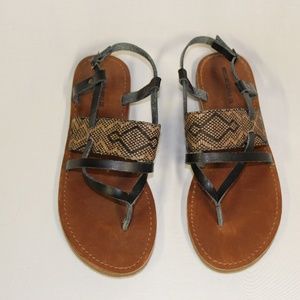 Black and Brown Strappy Boho Sandals